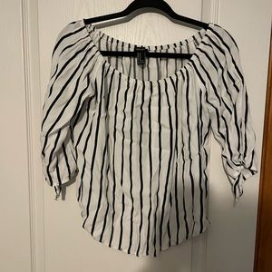 Forever 21 white and black striped top
